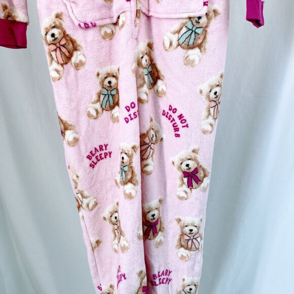 Holiday Time Pink Bear ADULT Onsie Pajamas - Picture 3 of 9